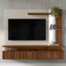 Painel Decorativo Otawa MDP/MDF Porta Ripada TV até 60 Polegadas Freijó/Off White G77 - Gran Belo