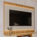 Painel Decorativo Singapura MDP/MDF TV até 70 Polegadas Ripado 1.8 Tauari/Off White G77 - Gran Belo