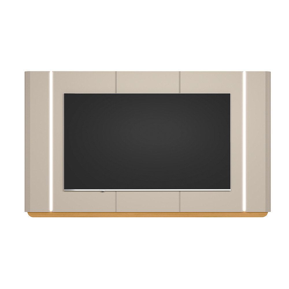 Painel Decorativo Switch MDP/MDF TV até 75 Polegadas com Fita LED Tauari/Off White G77 - Gran Belo