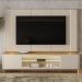 Painel Decorativo Switch MDP/MDF TV até 75 Polegadas com Fita LED Tauari/Off White G77 - Gran Belo
