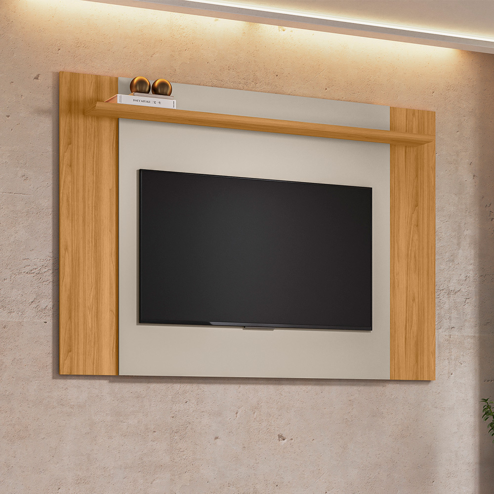 Painel Extensível Tremonti TV até 55 Polegadas Prateleira Tauari/Off White G77 - Gran Belo