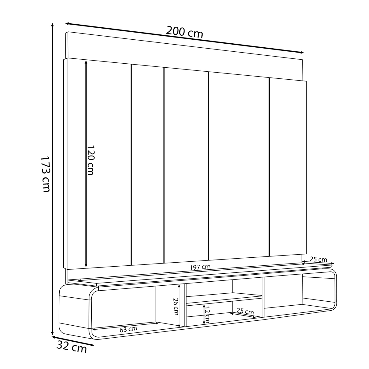 Painel Home Decorativo Zendaya MDP/MDF TV até 75 Polegadas Portas Tauari/Off White G77 - Gran Belo