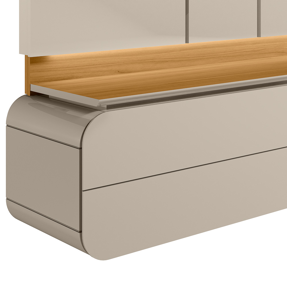 Painel Home Decorativo Zendaya MDP/MDF TV até 75 Polegadas Portas Tauari/Off White G77 - Gran Belo