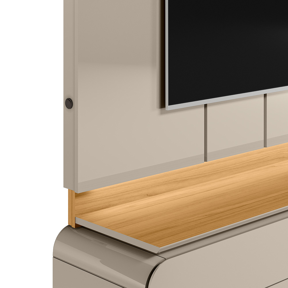 Painel Home Decorativo Zendaya MDP/MDF TV até 75 Polegadas Portas Tauari/Off White G77 - Gran Belo