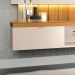 Painel Home Suspenso 1.8 para TV até 55" Sala de Estar Shawn Off White/Cinamomo G26 - Gran Belo