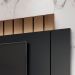 Painel Home Suspenso 2.2 para TV até 70 Illusion MDP/MDF com Fita LED Shawn Preto/Castanho G26 - Gran Belo