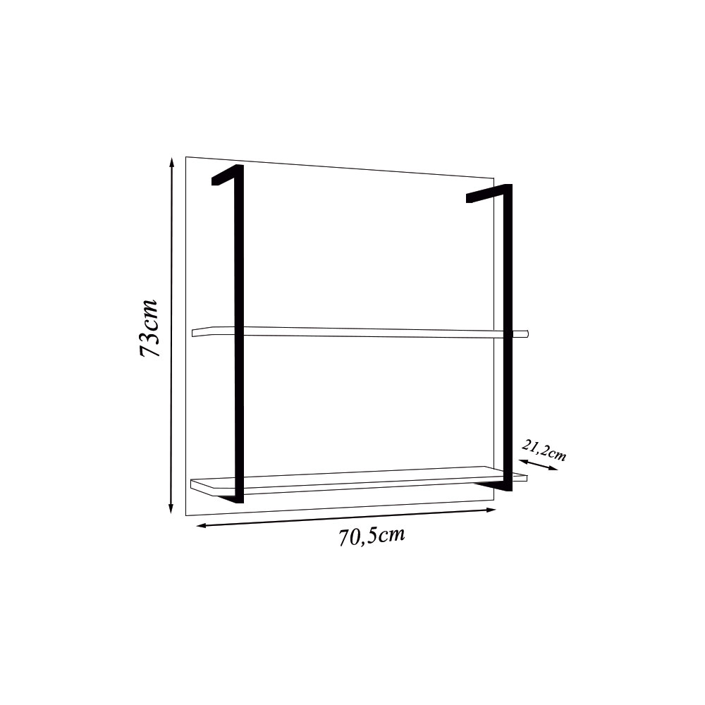 Painel Organizador com Solesi 2 Prateleiras Branco G96 - Gran Belo