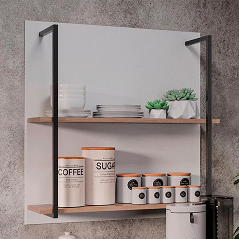 Painel Organizador com Solesi 2 Prateleiras Freijó/Branco G96 - Gran Belo