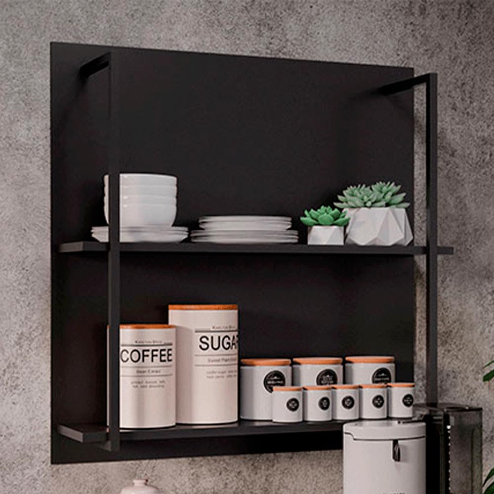 Painel Organizador com Solesi 2 Prateleiras Preto G96 - Gran Belo