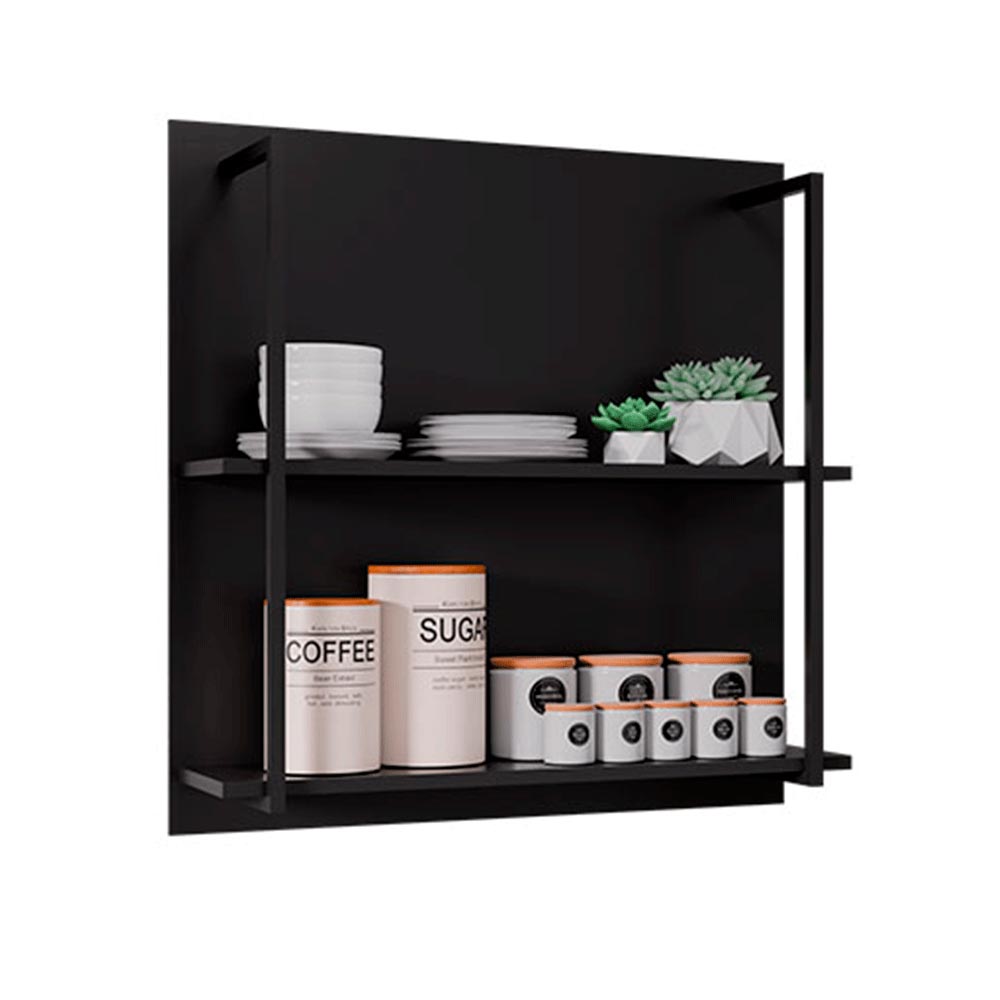 Painel Organizador com Solesi 2 Prateleiras Preto G96 - Gran Belo