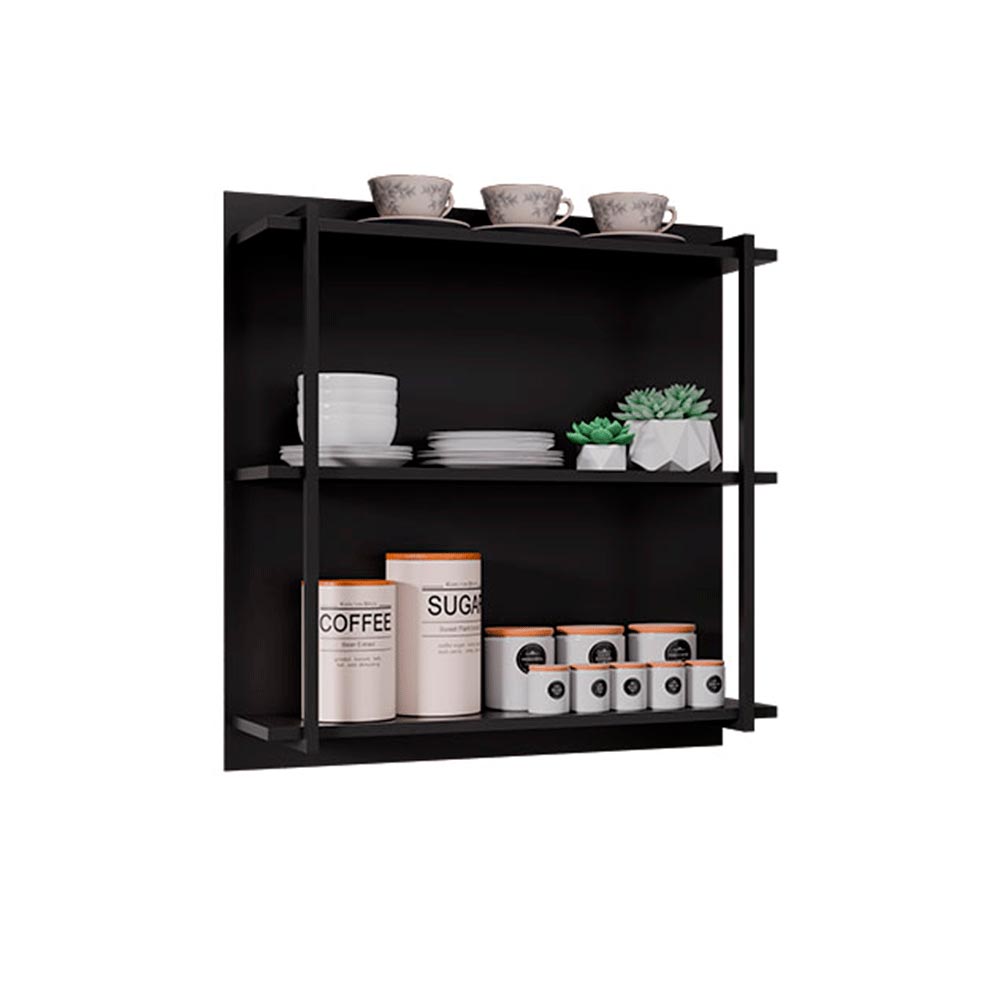 Painel Organizador com Solesi 3 Prateleiras Preto G96 - Gran Belo