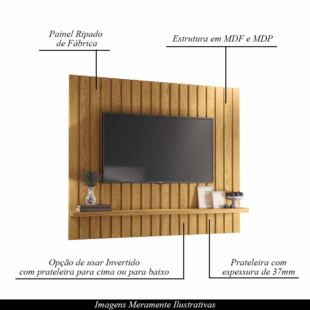 Painel Suspenso Decorativo Luogo 1.6 Ripado Carvalho G26 - Gran Belo