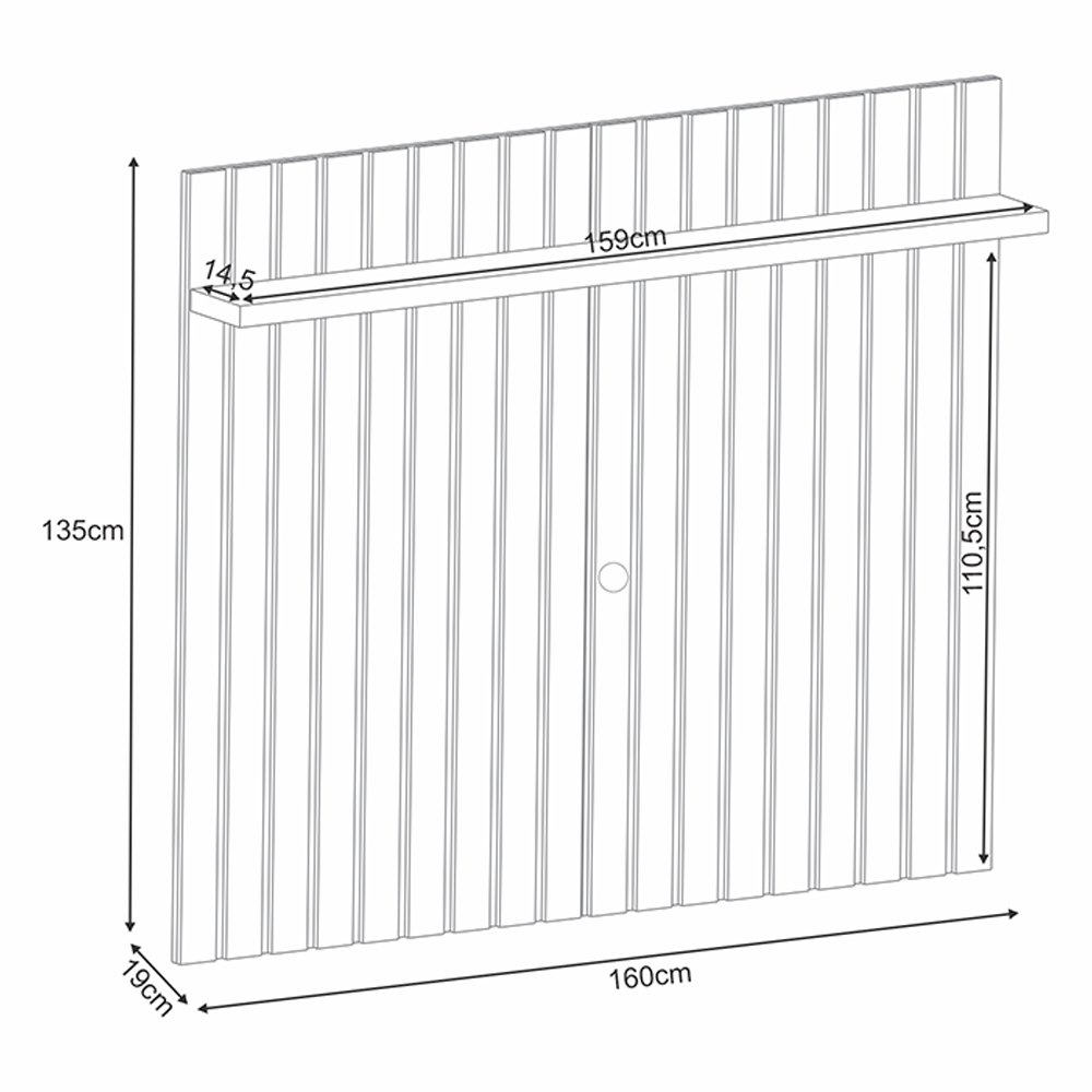Painel Suspenso Decorativo Luogo 1.6 Ripado Cinamomo G26 - Gran Belo