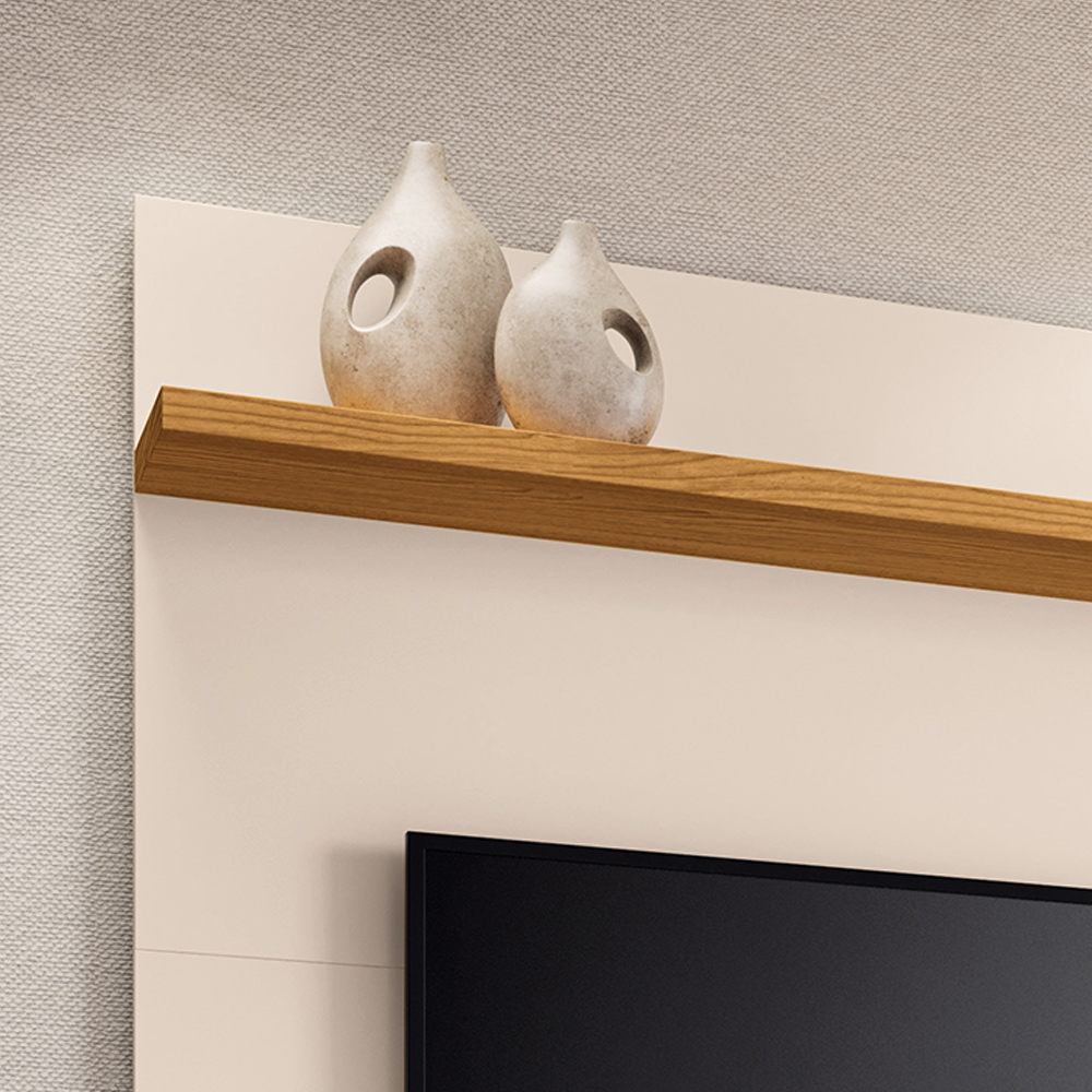 Painel Suspenso Decorativo Ripado MDP/MDF Portas Basculantes Dublin Off White/Cinamomo G26 - Gran Belo