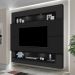 Painel Suspenso Forlán 210cm em MDF 25mm com Led Suporta TV até 75 Polegadas Preto Fosco G37 - Gran Belo
