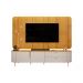 Painel com Bancada 241cm Avatar com LED e Detalhes Dourados para TV Até 75 Mel/Off White G18 - Gran Belo