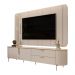 Painel com Bancada 241cm Avatar com LED e Detalhes Dourados para TV Até 75 Off White G18 - Gran Belo
