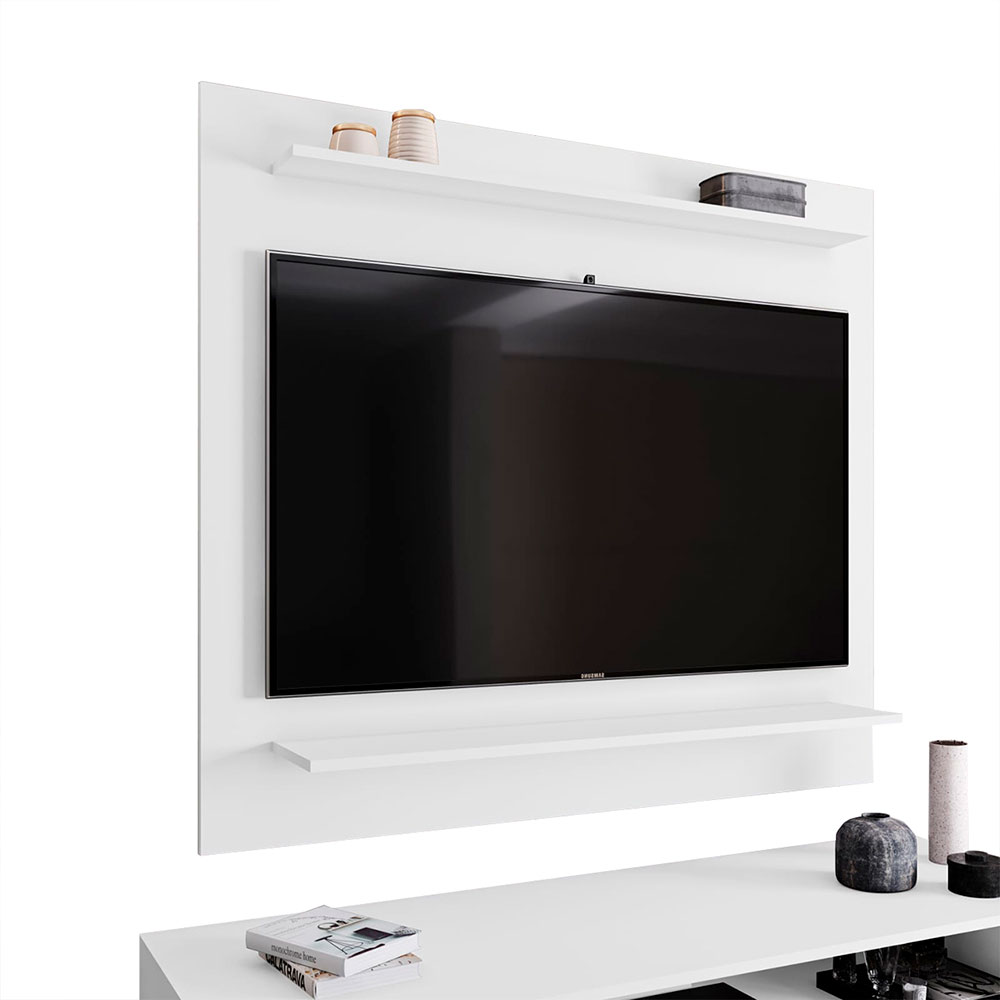 Painel para TVs até 50 Linden MDP/BP com 2 Prateleiras Branco G96 - Gran Belo