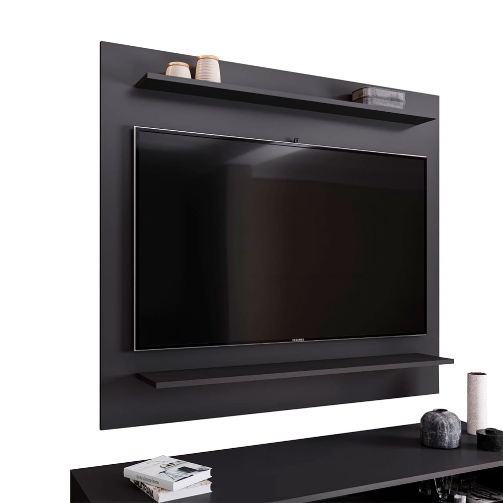 Painel para TVs até 50 Linden MDP/BP com 2 Prateleiras Preto G96 - Gran Belo