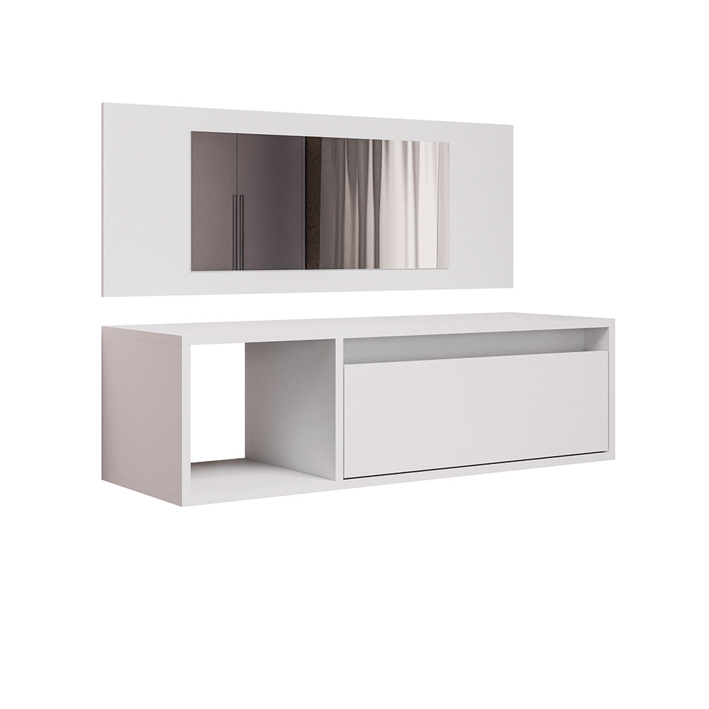 Penteadeira Camarim Potaro com Nicho Decorativo Branco G96 - Gran Belo