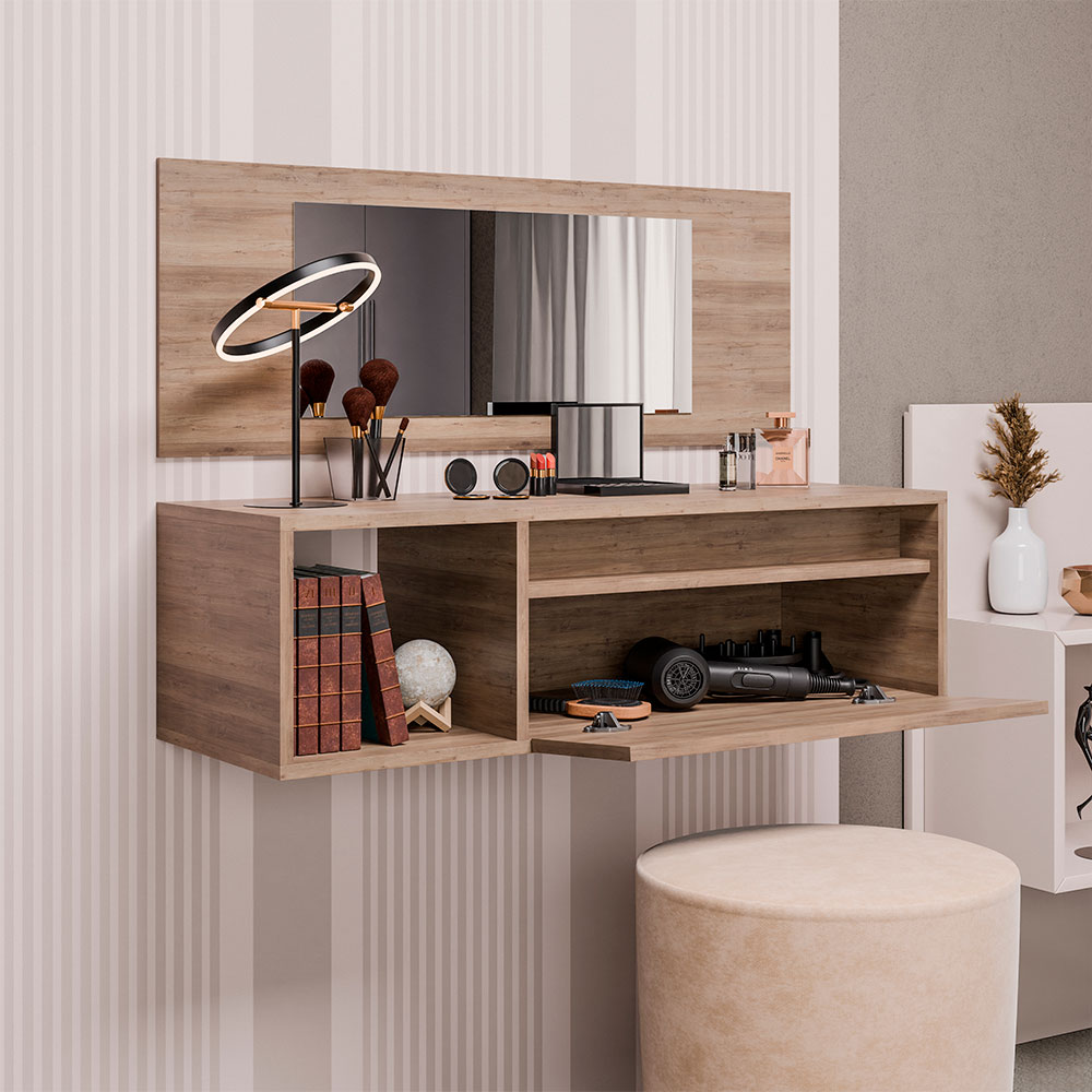 Penteadeira Camarim Potaro com Nicho Decorativo Freijó G96 - Gran Belo