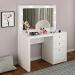 Penteadeira para Quarto Decorativa PE2010 MPD Branco G69 - Gran Belo
