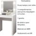 Penteadeira para Quarto Decorativa PE2017 MPD Branco G69 - Gran Belo