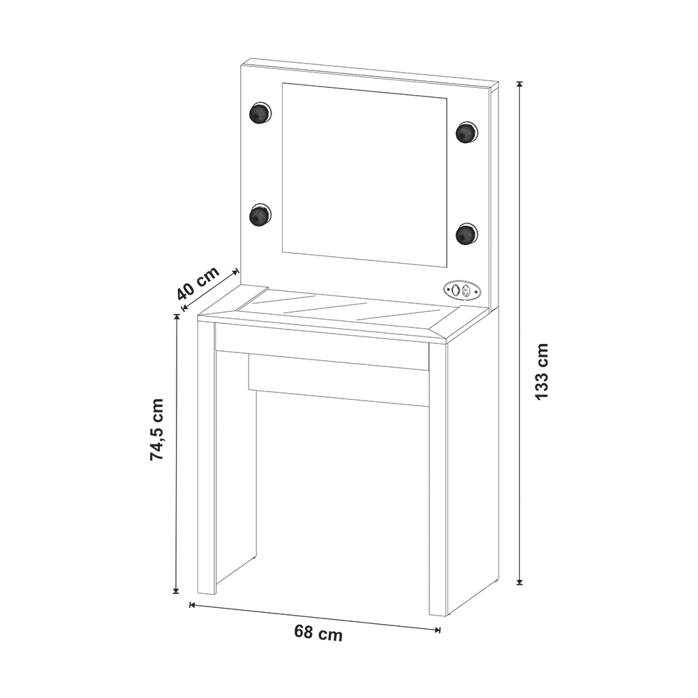 Penteadeira para Quarto Decorativa PE2017 MPD Branco G69 - Gran Belo