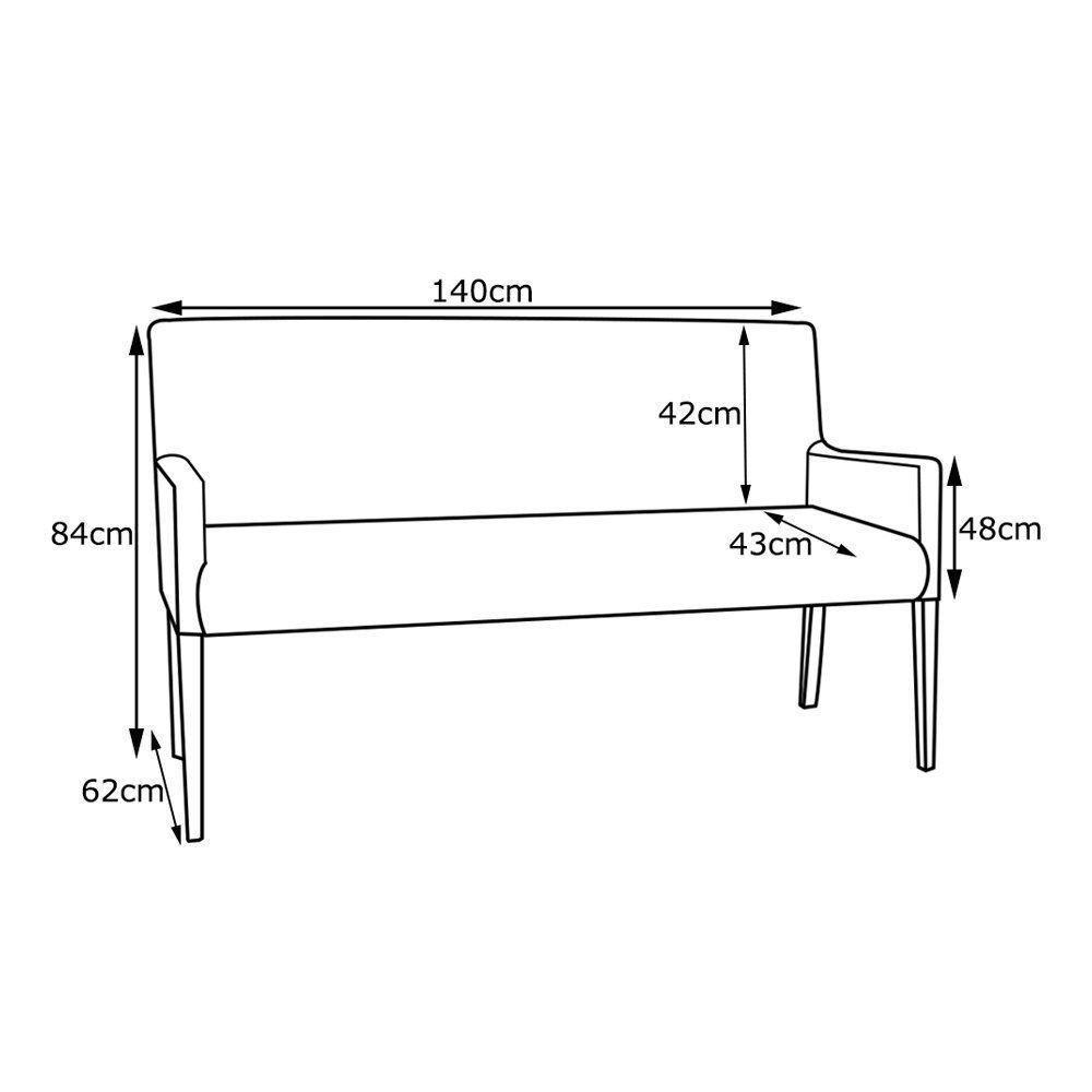 Poltrona 2 Lugares Liverpool PU Sintético Branco G15 - Gran Belo