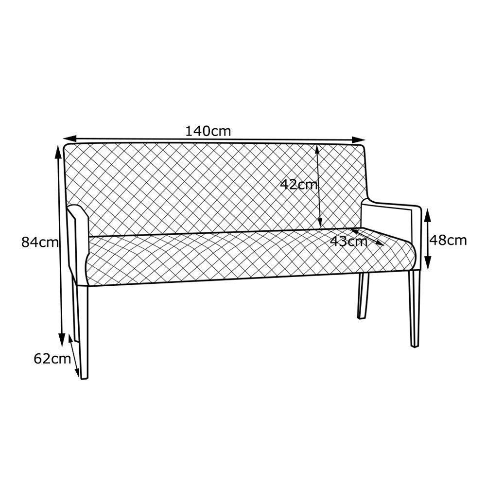 Poltrona 2 Lugares Liverpool Sala de Estar Tressê PU Sintético Branco G15 - Gran Belo