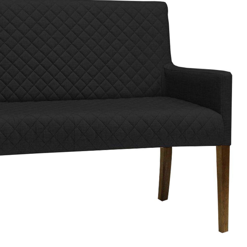 Poltrona 2 Lugares Liverpool Sala de Estar Tressê PU Sintético Preto G15 - Gran Belo