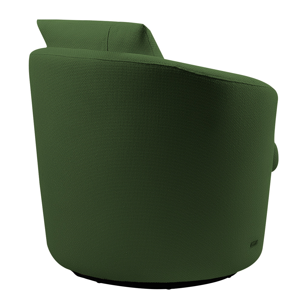 Poltrona Base Giratória Portofino Linho Rústico Verde Musgo G92 - Gran Belo