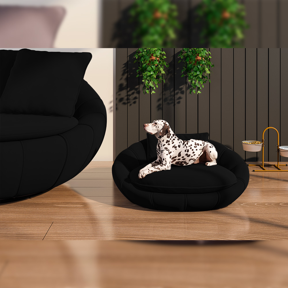 Poltrona Caminha para PET Afrodite Veludo Preto G45 - Gran Belo