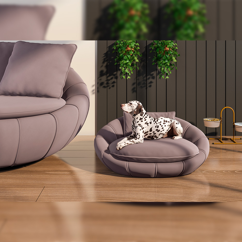 Poltrona Caminha para PET Afrodite Veludo Rosê G45 - Gran Belo