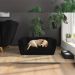 Poltrona Caminha para PET Scooby Veludo Preto G45 - Gran Belo