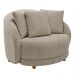 Poltrona Decorativa Base Fixa Galáxia com Almofadas Boucle Bege G45 - Gran Belo