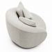 Poltrona Decorativa Base Fixa Galáxia com Almofadas Boucle Branco G45 - Gran Belo