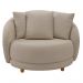Poltrona Decorativa Base Fixa Galáxia com Almofadas Linho Off White G45 - Gran Belo