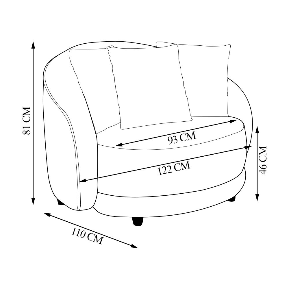 Poltrona Decorativa Base Fixa Galáxia com Almofadas Linho Off White G45 - Gran Belo