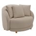 Poltrona Decorativa Base Fixa Galáxia com Almofadas Linho Off White G45 - Gran Belo
