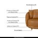 Poltrona Decorativa Base Fixa Galáxia com Almofadas PU Caramelo G45 - Gran Belo