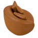 Poltrona Decorativa Base Fixa Galáxia com Almofadas PU Caramelo G45 - Gran Belo
