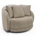 Poltrona Decorativa Base Giratória Galáxia com Almofadas Boucle Bege G45 - Gran Belo