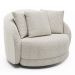 Poltrona Decorativa Base Giratória Galáxia com Almofadas Boucle Branco G45 - Gran Belo