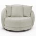 Poltrona Decorativa Base Giratória Galáxia com Almofadas Boucle Off White G45 - Gran Belo