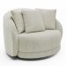 Poltrona Decorativa Base Giratória Galáxia com Almofadas Boucle Off White G45 - Gran Belo