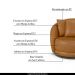 Poltrona Decorativa Base Giratória Galáxia com Almofadas PU Caramelo G45 - Gran Belo