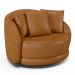 Poltrona Decorativa Base Giratória Galáxia com Almofadas PU Caramelo G45 - Gran Belo
