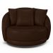 Poltrona Decorativa Base Giratória Galáxia com Almofadas PU Marrom G45 - Gran Belo