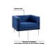 Poltrona Decorativa Base de Aço Preto Jeanneret-Gris Linho Azul Marinho G17 - Gran Belo